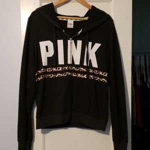 Pink zip up sweater